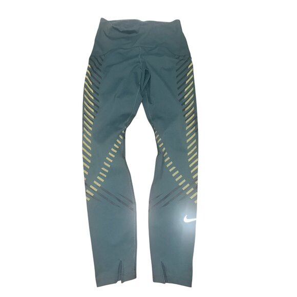 Women's Nike Speed 7/8 Running Leggings Athletic Pants Workout Blue - Small - Picture 3 of 5